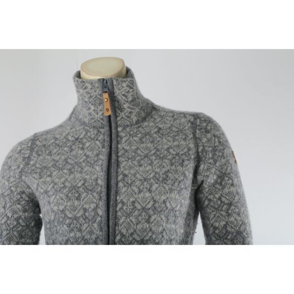 FJÄLLRÄVEN Gray Wool Snow Cardigan W Full Zip Sweater Women’s Size Small - Picture 6 of 15